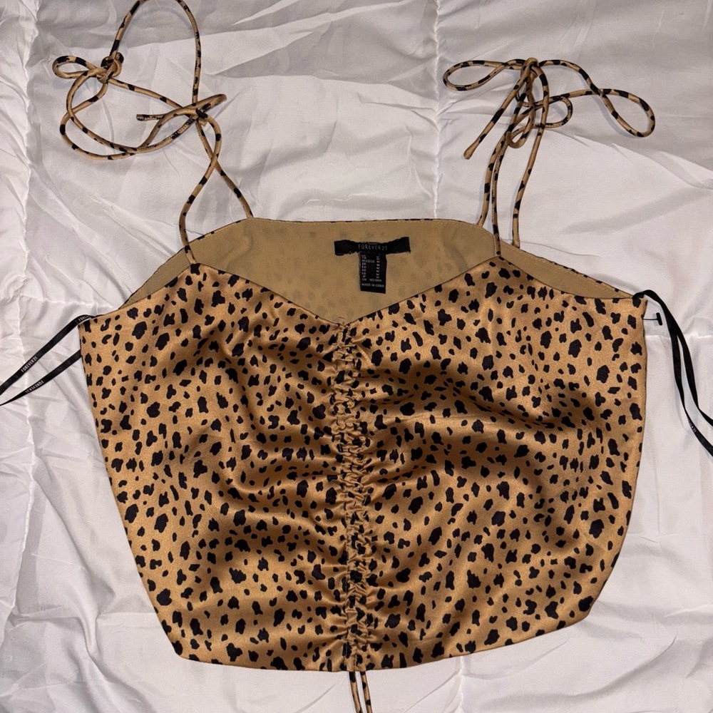 Forever 21 Tan and Black Leopard Cami Top